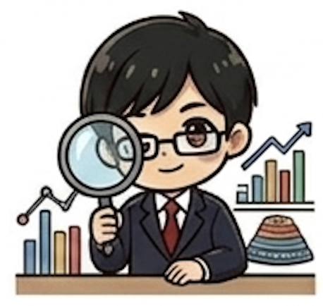 2022年ウクライナ侵攻・金利ショック時に株価を冷静に分析する40代投資家のイラスト