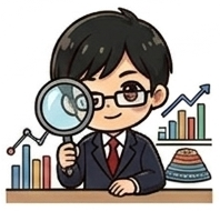 配当データを整理しているイラスト