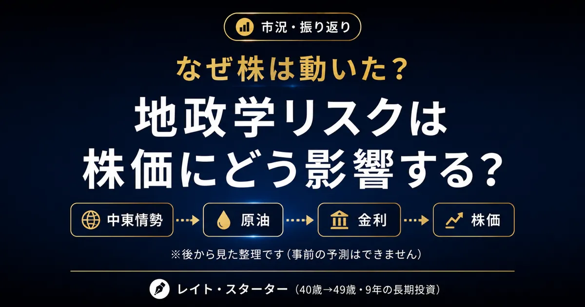 地政学リスクは株価にどう影響する？2026年6月の乱高下を40代投資家が因果でたどる