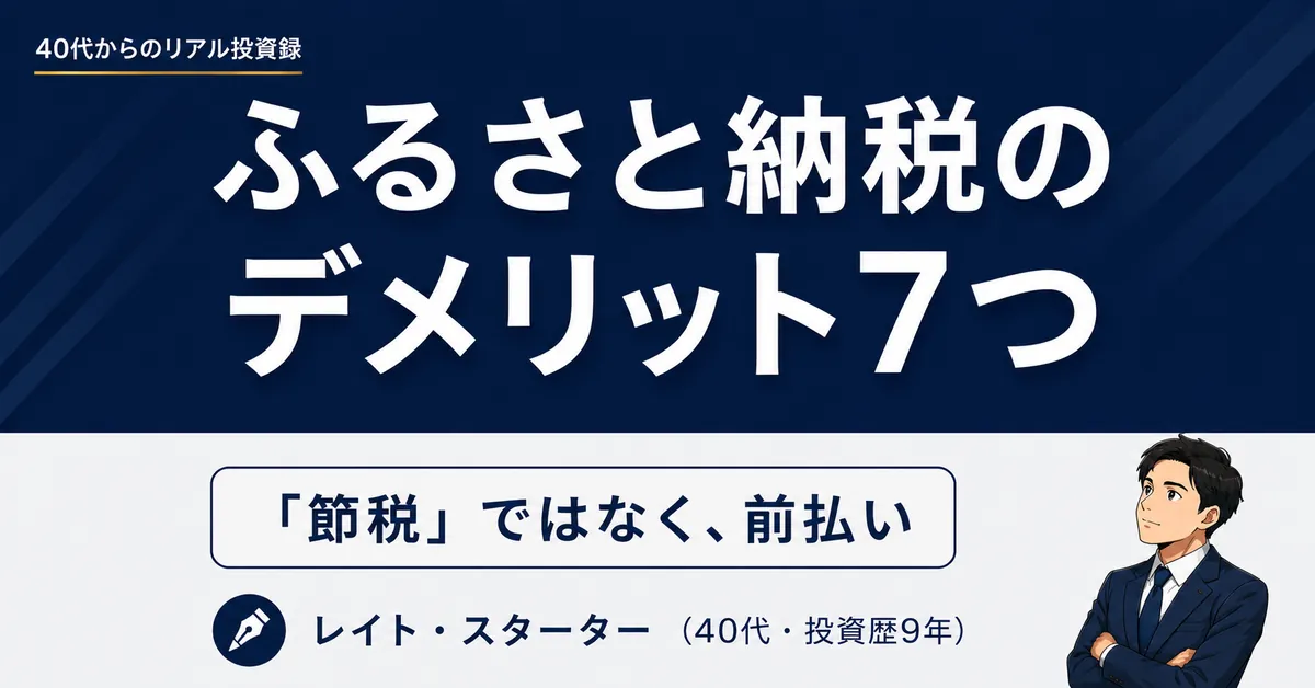 ふるさと納税のデメリット7つ｜9年続けた私が「やらない方がいい人」も正直に書く