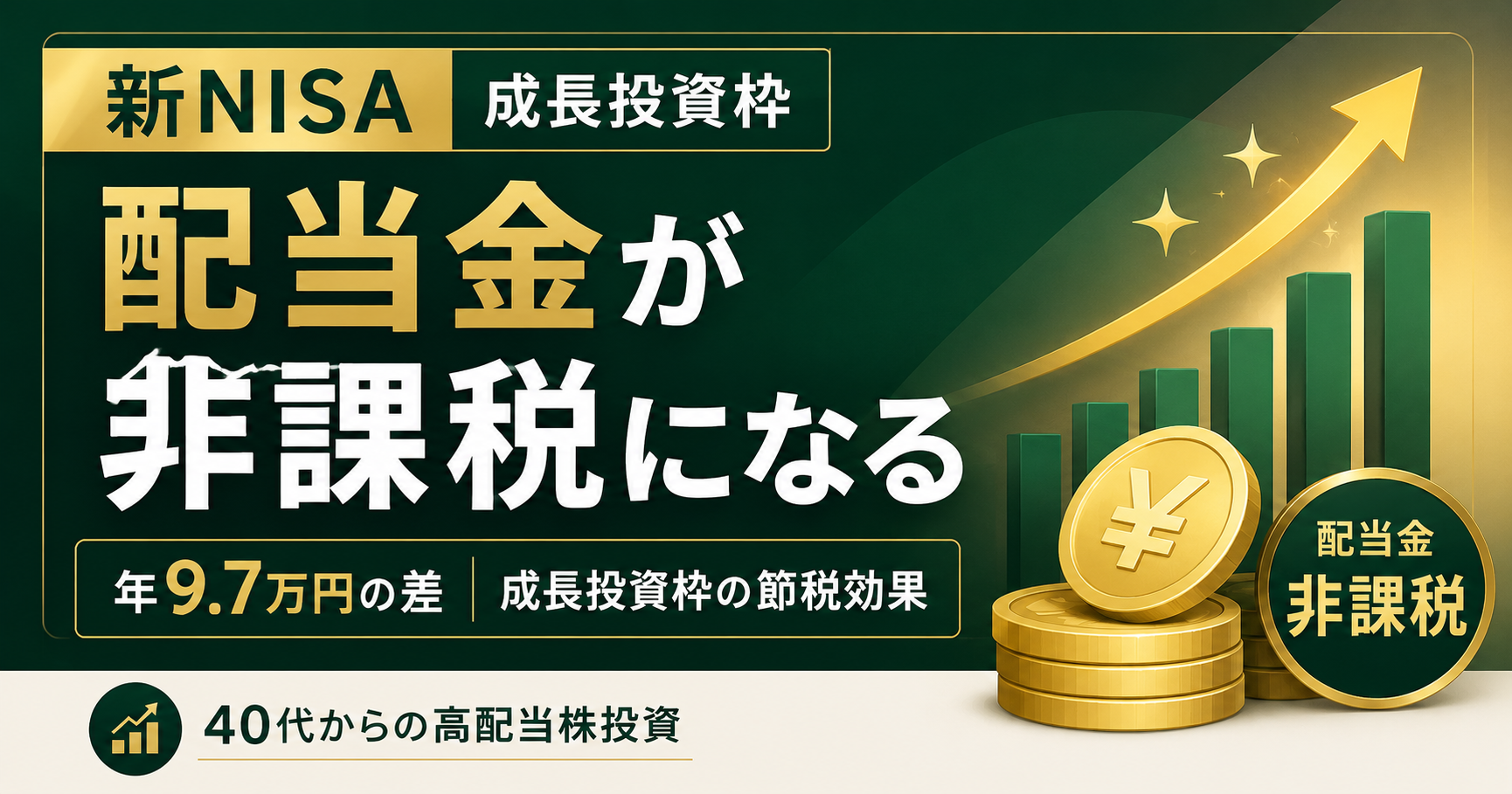 新NISAで高配当株を買うと配当金が非課税|成長投資枠の節税効果と9年間の実録